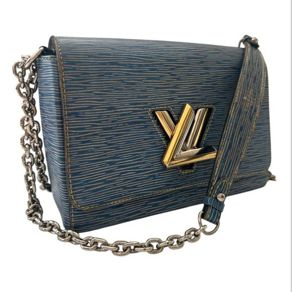 Louis Vuitton Denim Light Epi Leather Twist Shoulder Bag MM - Picture 3 of 16
